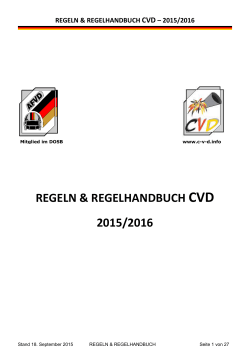 REGELN & REGELHANDBUCH CVD 2015/2016