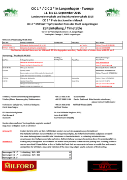 13. Sept. 2015 - attention update - Zeiteinteilung / Timetable CIC*1 u
