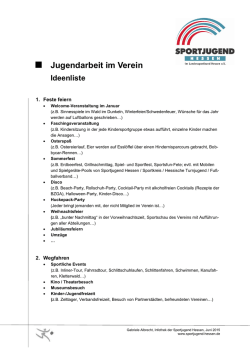 Jugendarbeit im Verein