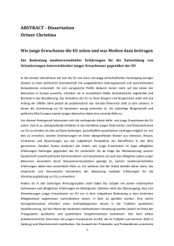 Dissertation Christina Ortner Abstract deutsch