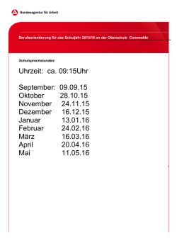 Uhrzeit: ca. 09:15Uhr September: 09.09.15 Oktober 28.10.15