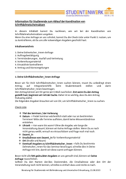 Infoblatt 2- Ablauf Schriftdolmetschkoordination für Studierende