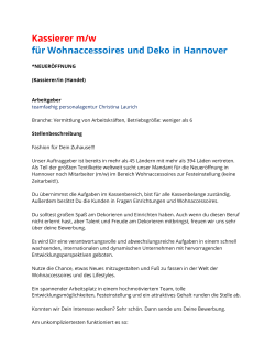 Kassierer m/w für Wohnaccessoires und Deko in Hannover