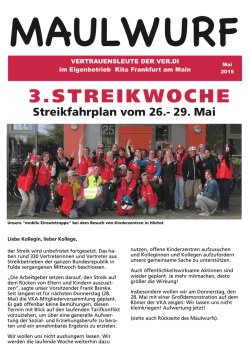 Maulwurf Mai 2015 3. Streikfahrplan vom 26.-29. Mai