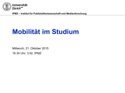 Die &laquo;Maulwurf-Taktik&raquo; - IPMZ