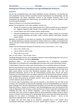 Hintergrund: Phonem, Morphem und zugrundeliegende Strukturen
