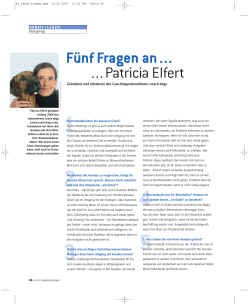 Fünf Fragen an Patricia Elfert