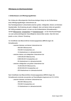 Gr&ouml;&szlig;enklassen / Offenlegungspflichten / Befreiung von