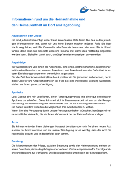 Informationen rund um den Heimaufenthalt