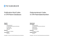 Publication Kind Codes in STN Patent Databases Dokumentenart