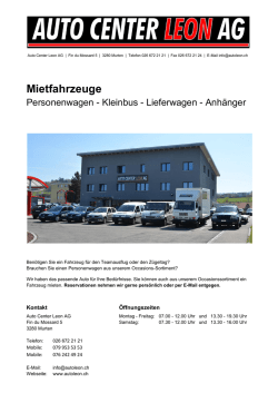 Informationen und Preise - Auto Center Leon AG Murten