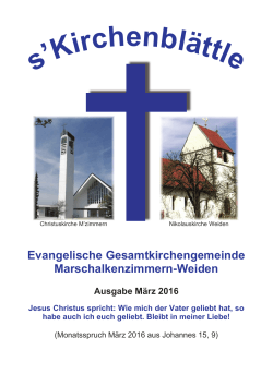 Kirchenblättle Ausgabe März 2016