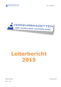 Leiterbericht 2015 - Verkehrskadetten Abteilung Zürcher