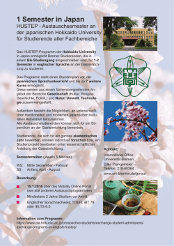 1 Semester in Japan - Universit&auml;t Bremen