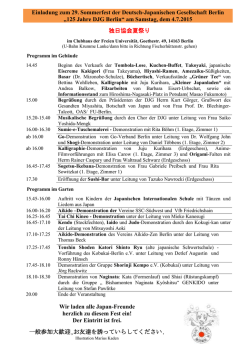 Einladung zum 29. Sommerfest der Deutsch-Japanischen