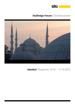Istanbul | Programm 14.10. &ndash; 17.10.2015 StoDesign Forum