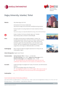 Doğuş University, Istanbul, Türkei - DHBW Heilbronn