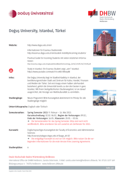 Doğuş University, Istanbul, T&uuml;rkei - DHBW Heilbronn