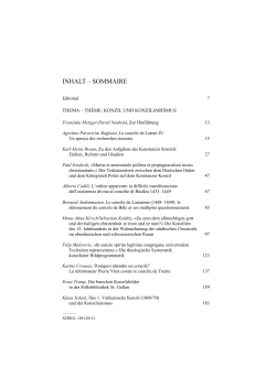 INHALT &ndash; SOMMAIRE - Universit&eacute; de Fribourg