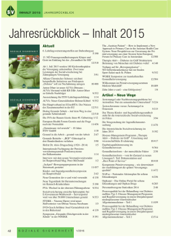 Inhalt 2015 - Hauptverband der &ouml;sterreichischen