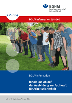 Inhalt und Ablauf der Ausbildung zur Fachkraft f&uuml;r
