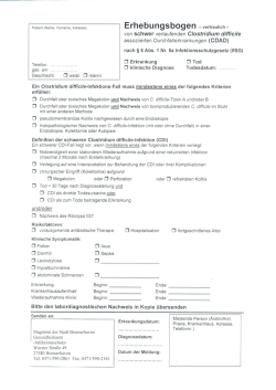 von schwer verlaufenden Clostridium difficile