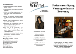 Patientenverfügung, Vorsorge, Betreuung