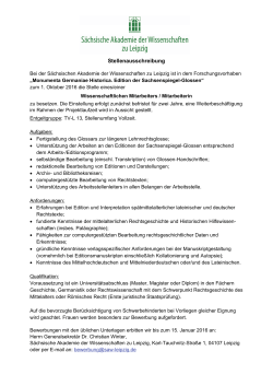 Ausschreibung Sachsenspiegel 201512