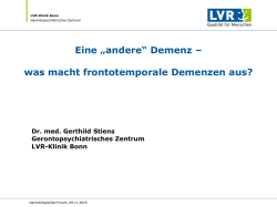 Eine &bdquo;andere&ldquo; Demenz - LVR
