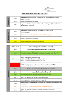 Termine WS 15 16 - Fachbereich Soziale Arbeit