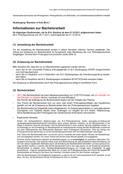 Informationen zur Bachelorarbeit
