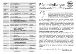Pfarrmitteilungen 26. Sonntag im Jahreskreis