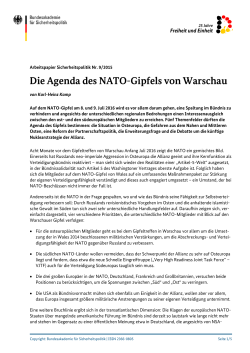 Die Agenda des NATO-Gipfels von Warschau