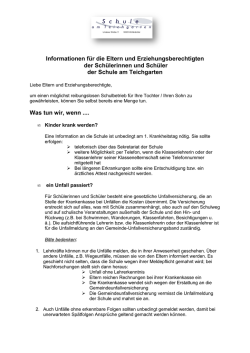 Informationen f&uuml;r die Eltern und Erziehungsberechtigten