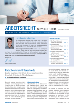 Unterschiede Arbeitsrecht Schweiz - Deutschland