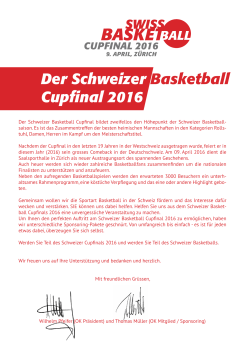 Der Schweizer Basketball Cupfinal 2016