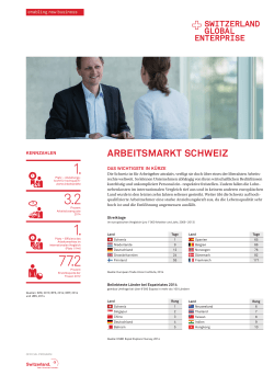 Factsheet zum Schweizer Arbeitsmarkt
