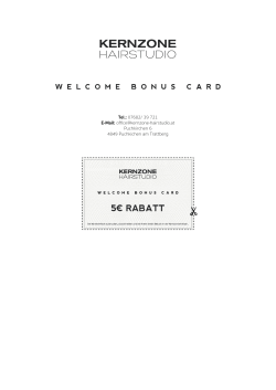 Welcome Bonus Card - Kernzone Hairstudio X1