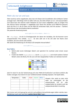 Informatik Enlightened Station 4 &ndash; Farbthermometer &ndash; Bonus 1 Mehr