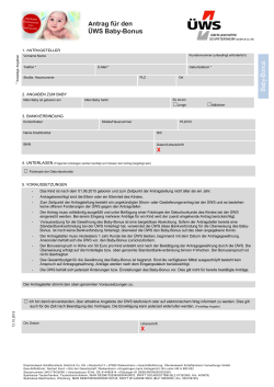 Antrag Baby-Bonus - Überlandwerk Schäftersheim