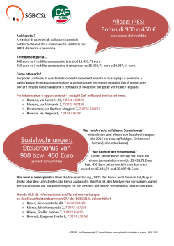 info bonus 900 450 euro 29052015 - CISL-SGB