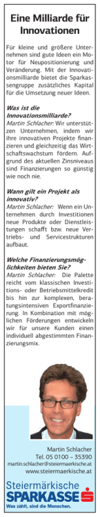 Eine Milliarde f&uuml;r Innovationen