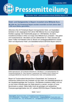 Hotel- und Gastgewerbe in Bayern investiert eine Milliarde Euro