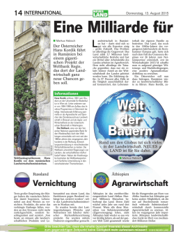 Eine Milliarde f&uuml;r Bew&auml;sserun