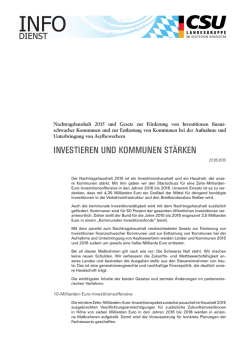 investieren und kommunen st&auml;rken