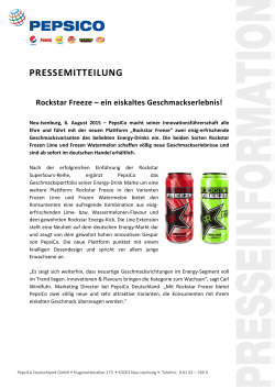 PRESSEMITTEILUNG - PepsiCo Deutschland