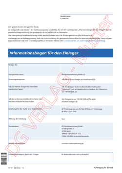 Informationsbogen f&uuml;r den Einleger