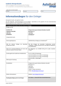 Informationsbogen gem. Anlage zu &sect; 37a BWG