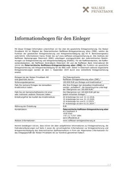 Informationsbogen für den Einleger