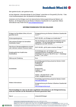 Informationsbogen f&uuml;r den Einleger